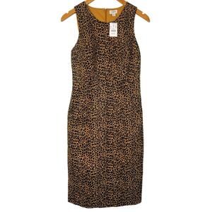 J. Crew Sleeveless leopard sheath dress Women’s Size 0 Corpcore Business Office